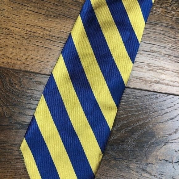 J. Crew Yellow and Blue Handmade Silk Tie - Picture 8 of 9